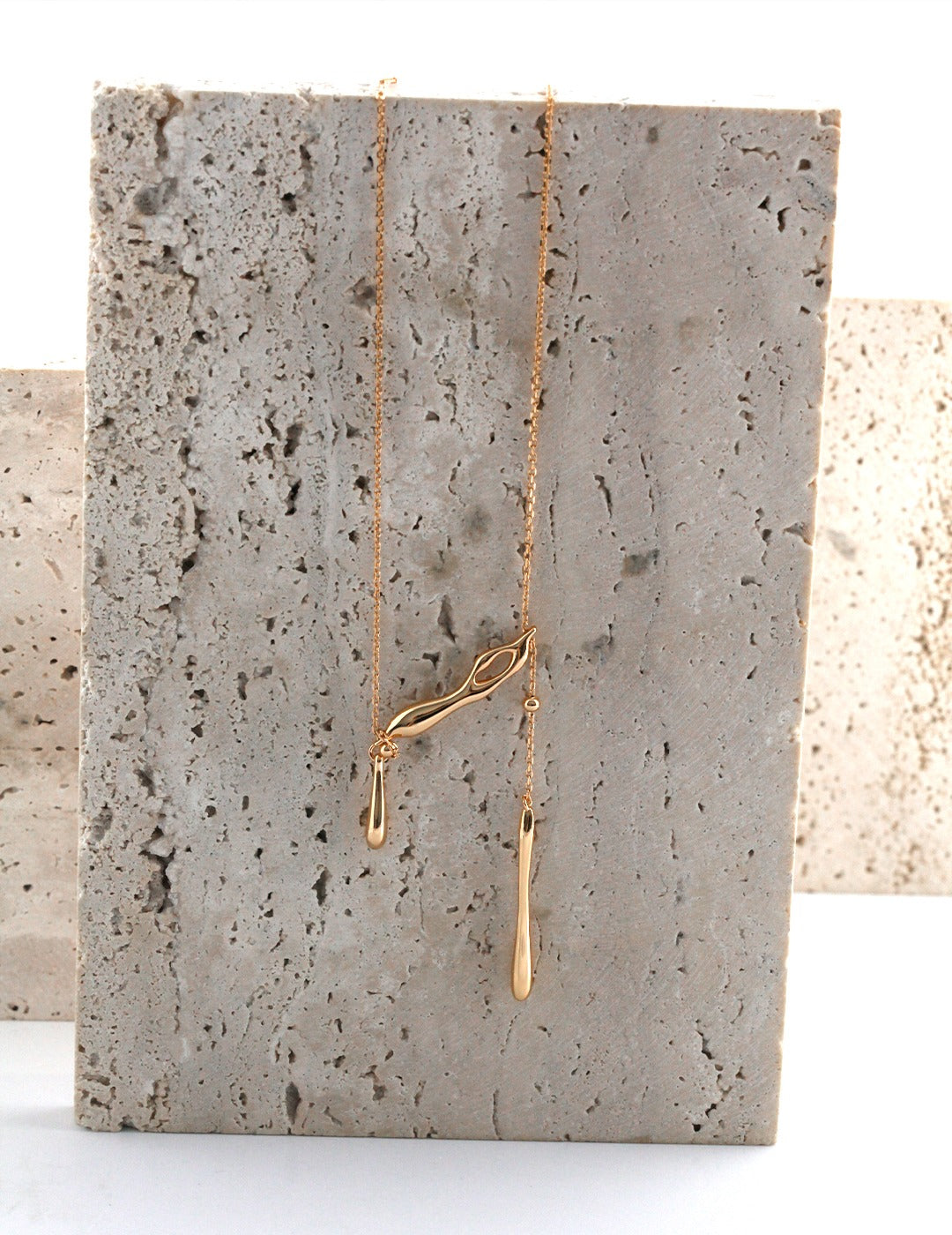 Water droplets silver necklace