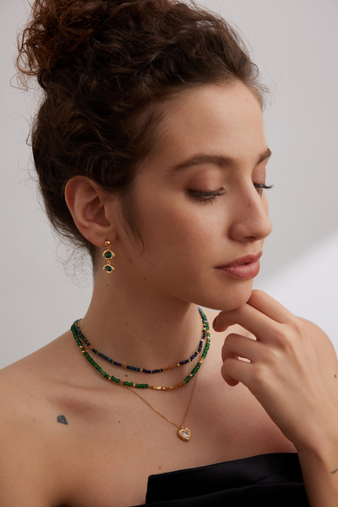 Peacock stone earrings