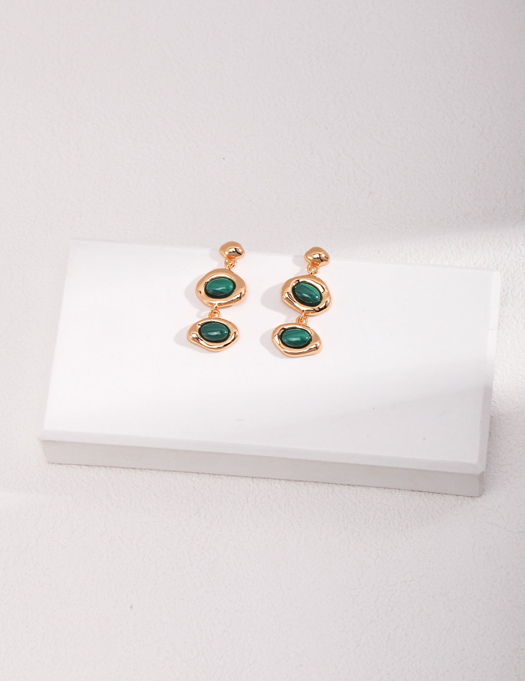 Peacock stone earrings