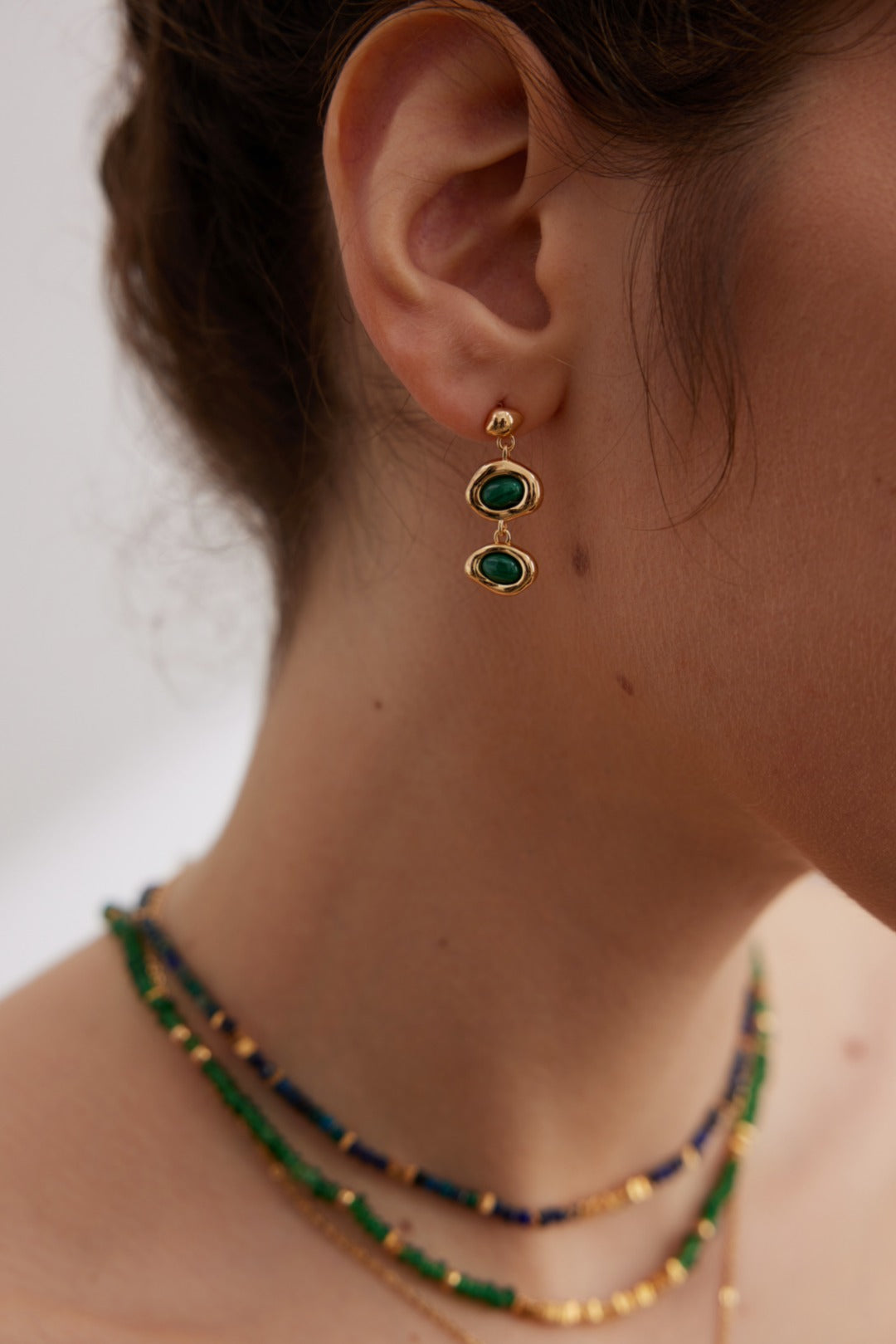 Peacock stone earrings