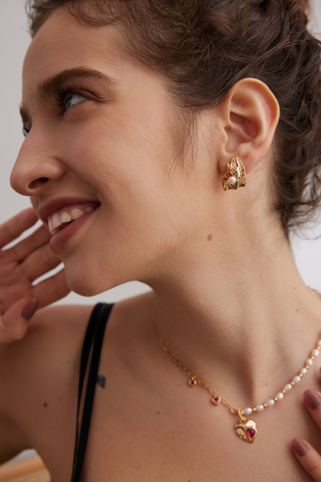 Pure silver pearl earrings