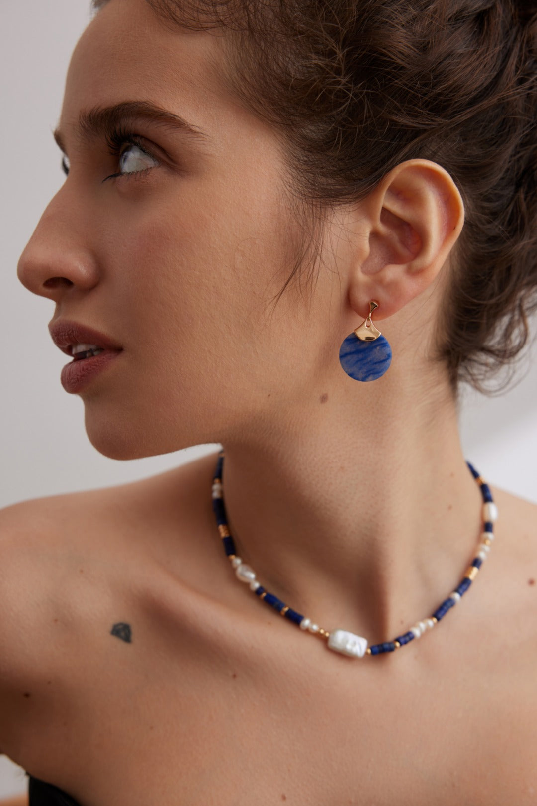Pure silver earrings with blue Dongling jade