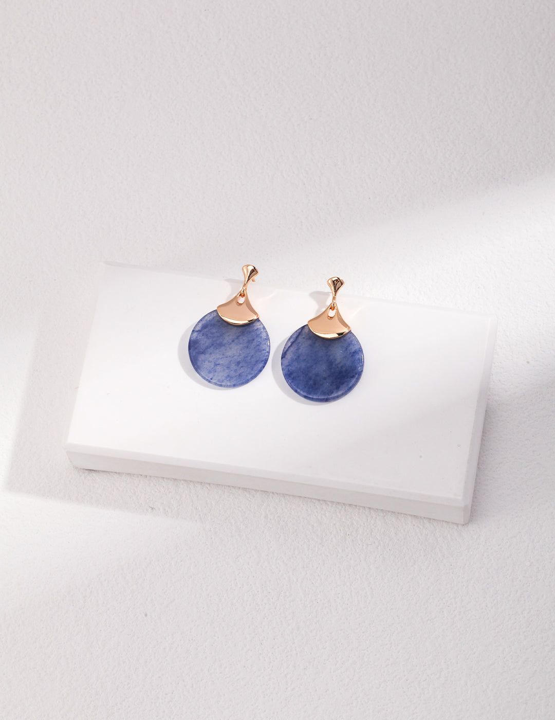 Pure silver earrings with blue Dongling jade