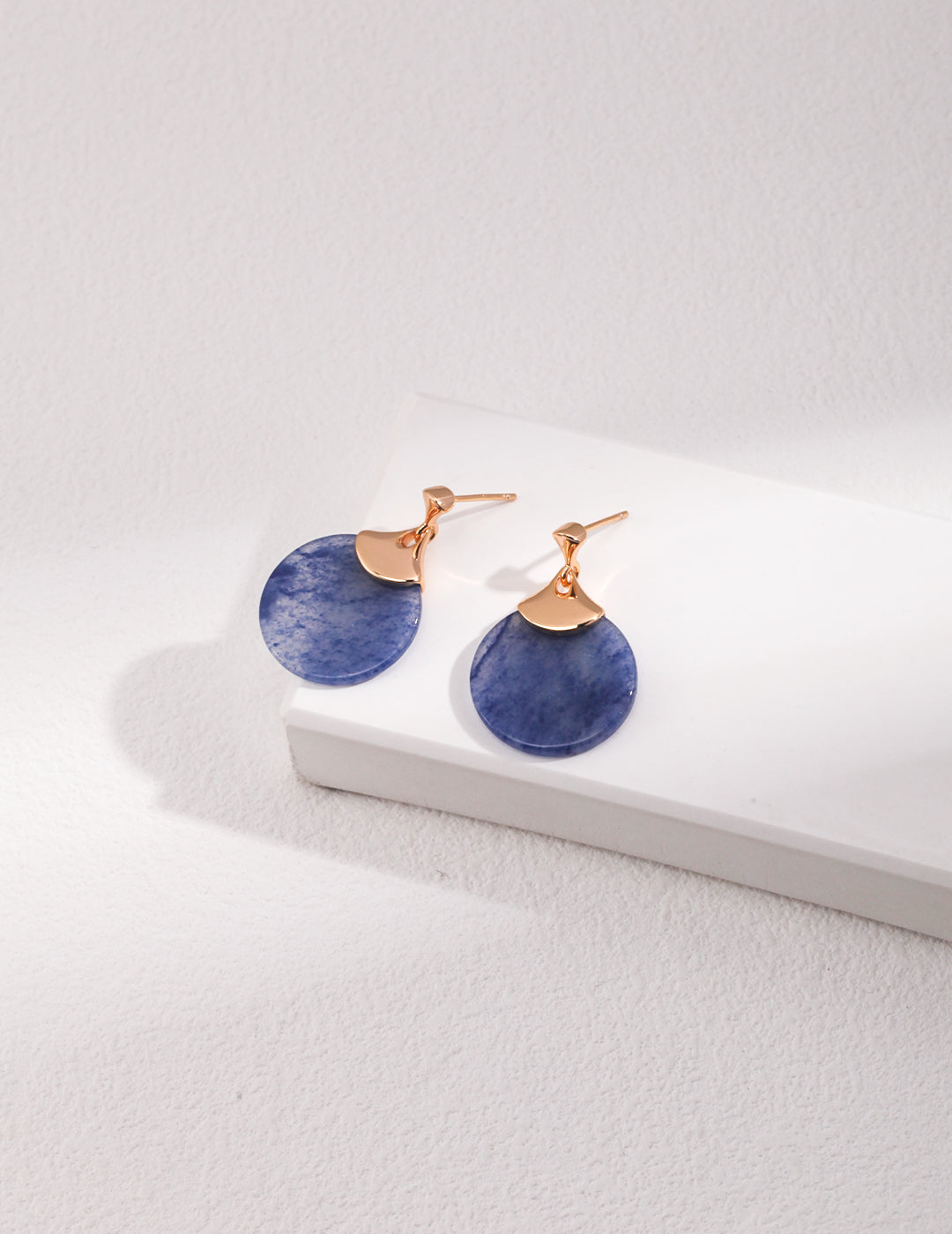 Pure silver earrings with blue Dongling jade