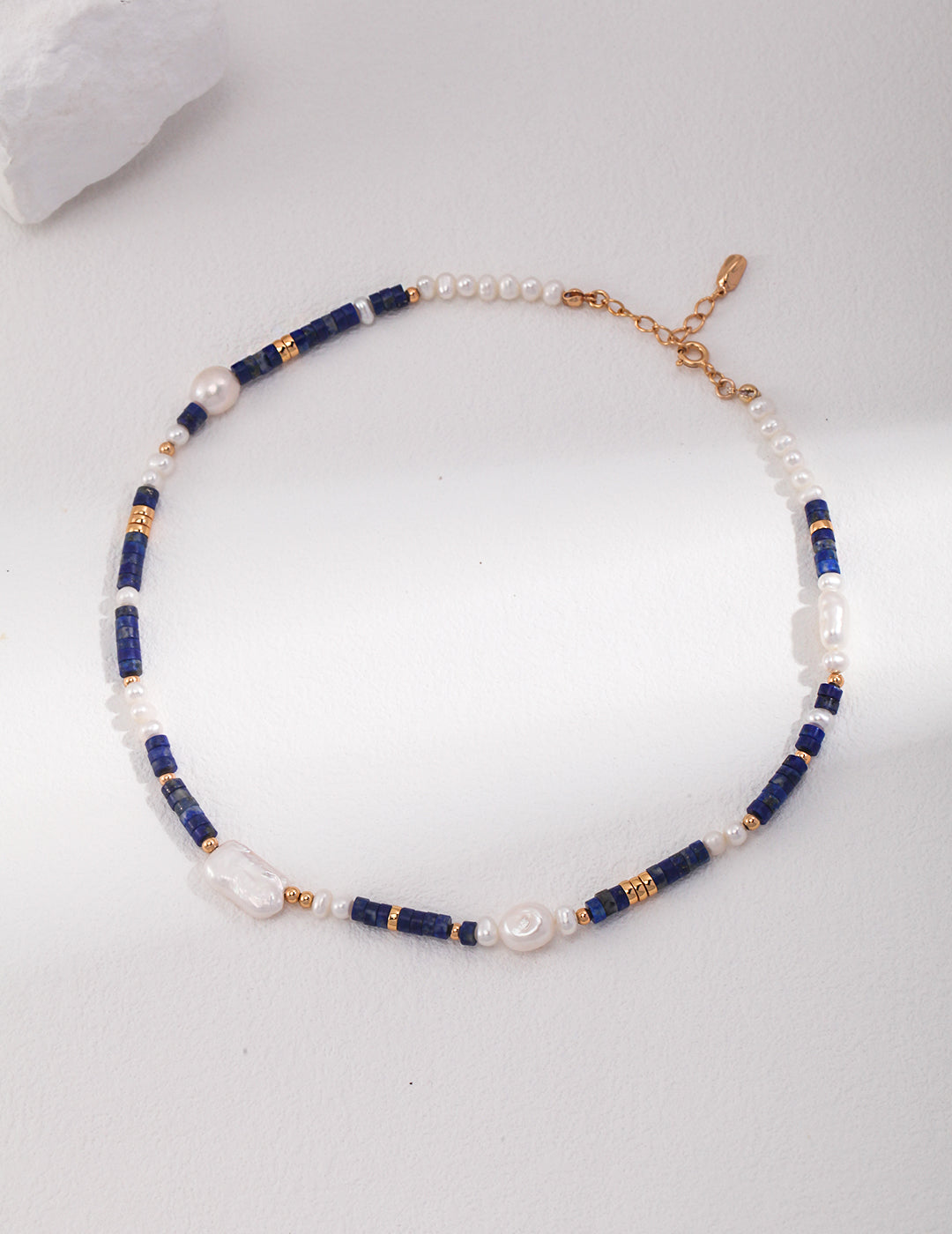 Blue Dongling jade and pearls Necklace